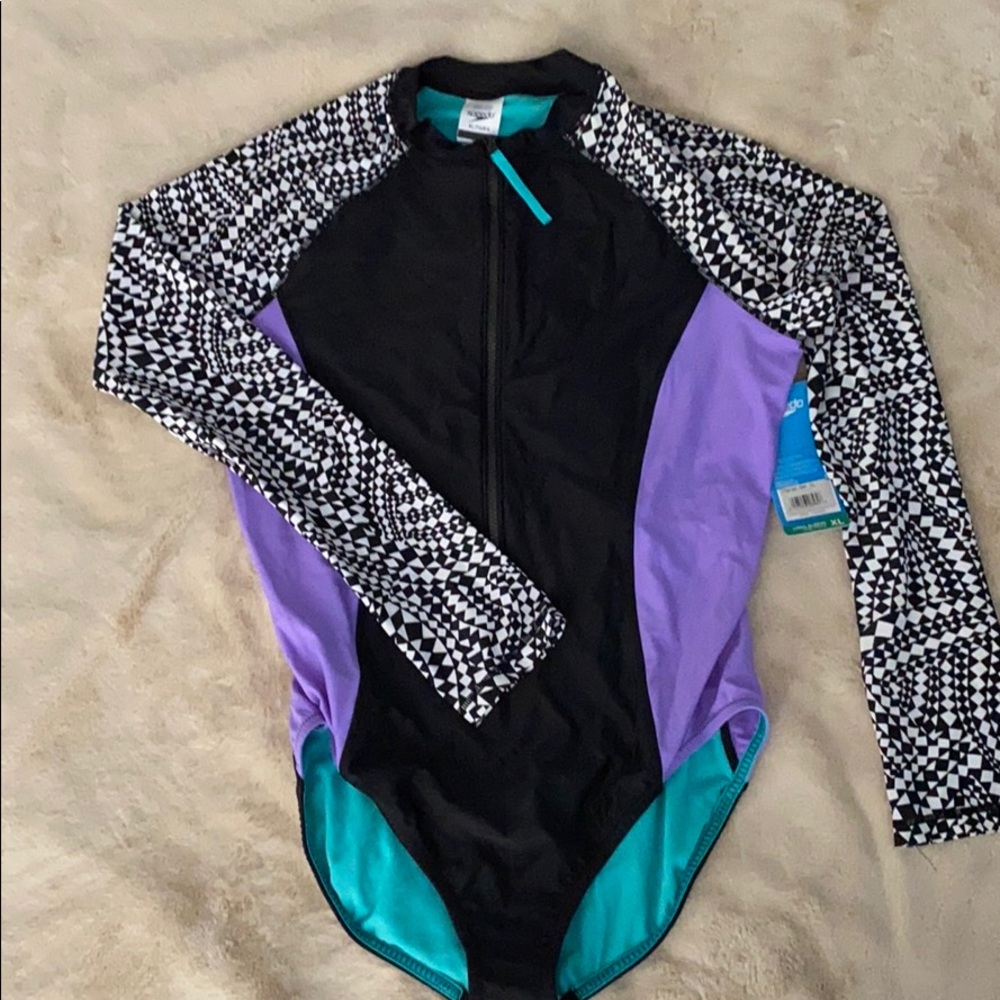 Speedo long sleeve bathing suit